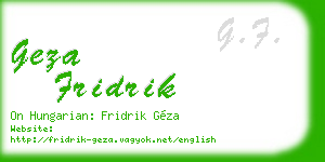 geza fridrik business card