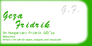 geza fridrik business card